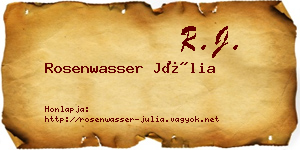 Rosenwasser Júlia névjegykártya